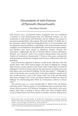 Descendants of John Everson of Plymouth, Massachusetts