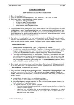DEALER INCENTIVE SCHEME HOW TO