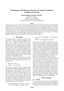 Discontinuous Verb Phrases in Parsing and Machine Translation of