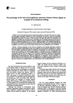 The petrology of the Abu Zawal gabbroic intrusion, Eastern Desert