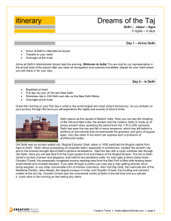 itinerary Dreams of the Taj