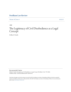 The Legitimacy of Civil Disobedience as a Legal Concept