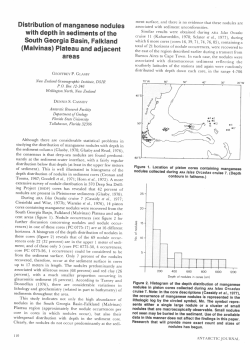 Distribution of manganese nodules with depth in sediments of the