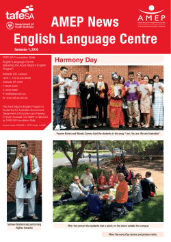 Semester 1, 2016 issue - TAFE SA English Language Services