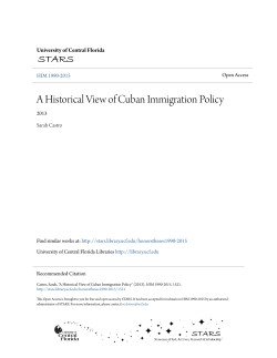 A Historical View of Cuban Immigration Policy - STARS