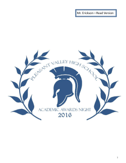 Mr. Erickson—Read Version - Pleasant Valley Community School