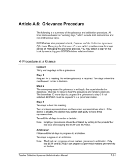 Article A.6: Grievance Procedure