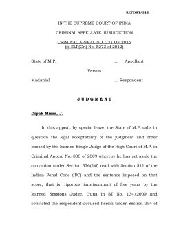 IN THE SUPREME COURT OF INDIA CRIMINAL APPELLATE