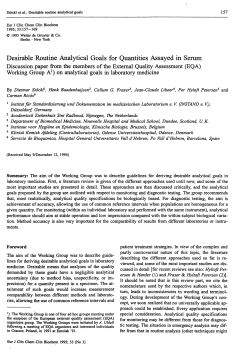 Desirable Routine Analytical Goals for Quantities