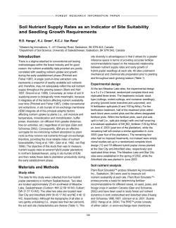 Soil Nutrient Supply Rates as an Indicator of Site Suitability