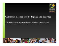 Culturally Responsive Pedagogy and Practice, Academy 2