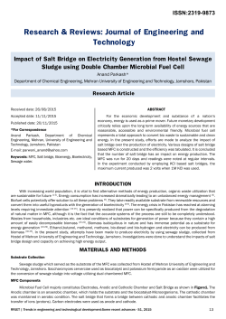 Impact of Salt Bridge on Electricity Generation from Hostel Sewage
