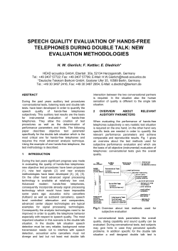 speech quality evaluation of hands-free telephones during double talk
