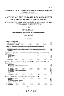a study of the aerobic decomposition of chitin by microorganisms