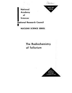 Radiochemistry of Tellurium