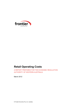 Retail Operating Costs - Economic Regulation Authority