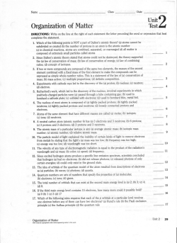 Organization of Matter