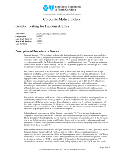 Genetic Testing for Fanconi Anemia