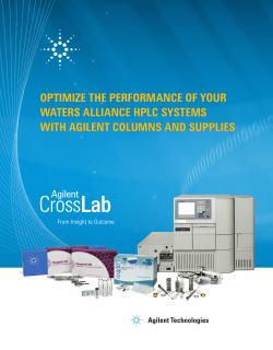 OPTIMIZE THE PERFORMANCE OF YOUR WATERS ALLIANCE