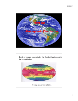 OCN 201 Atmospheric Circulation