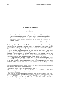 The Dogon as lieu de m&eacute;moire - H