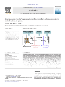 Simultaneous removal of organic matter and salt ions from saline