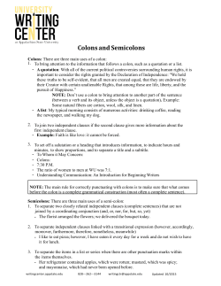 Colons and Semicolons - University Writing Center