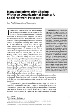 Managing information sharing within an organizational setting: A