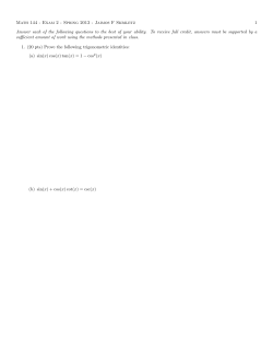 Math 144 - Exam 2 - Spring 2013 - Jaimos F Skriletz 1 Answer each