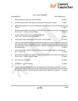 Page 1 Test for REAL NUMBERS MAX MARKS:30 MAXTIME:60