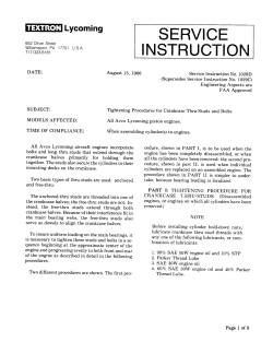 Lycoming SERVICE INSTRUCTION