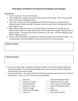 iPad Study of Physical and Chemical Properties and Changes