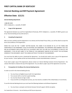 Internet Banking and Bill Payment Agreement