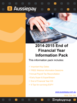 2014-2015 End of Financial Year Information Pack