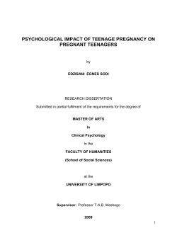 PSYCHOLOGICAL IMPACT OF TEENAGE PREGNANCY ON