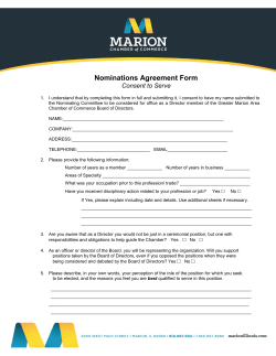 Nominations Agreement Form
