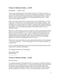 Western Civilisation: Decline – or Fall?