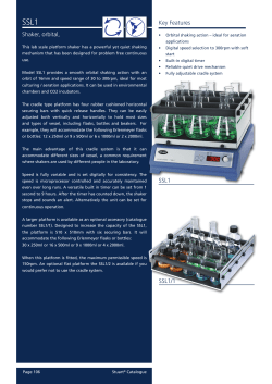 SSL1 SSL1/1 Shaker, orbital, Key Features