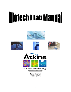 Biotech I Lab Manual