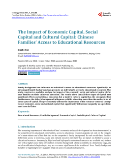 The Impact of Economic Capital, Social Capital and Cultural Capital