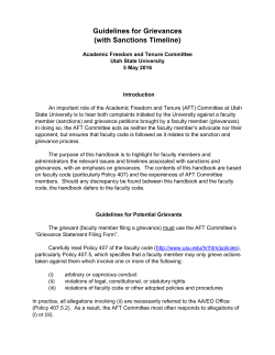 Guidelines for Grievances (with Sanctions