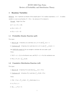 Review of Probability and Distribution Theory