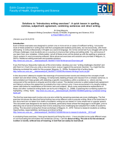 Solutions to introductory exercises