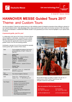 HANNOVER MESSE Guided Tours 2017 Theme