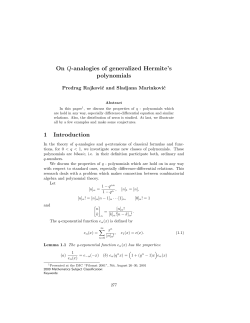 On Q-analogies of generalized Hermite`s polynomials - PMF-a