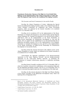 Resolutions - The UN Regional Commissions
