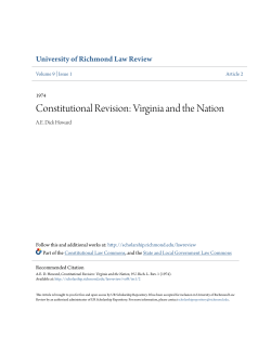 Constitutional Revision: Virginia and the Nation