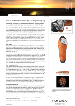 Re-used plastic bottles behind quick heating sleeping bag