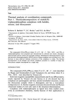 Thermal analysis of coordination compounds. Part 1