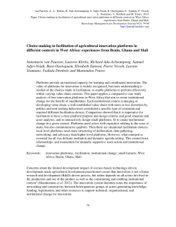 Choice-making in facilitation of agricultural innovation platforms in